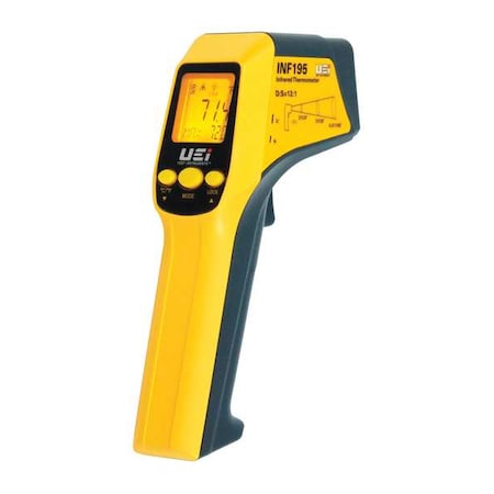 UEI Test Instruments INF195C-N Infrared Thermometer, Single Dot Laser Sighting Adjustable 0.30, 0.70, 0.95, Backlit LCD