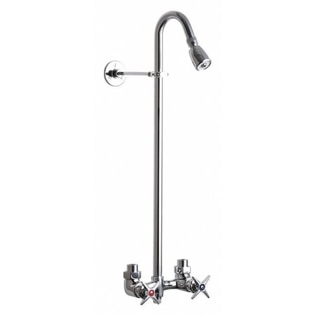 Chicago Faucet 752-CP Exposed Two Handle Shower Fitting, Polished Chrome, Wall