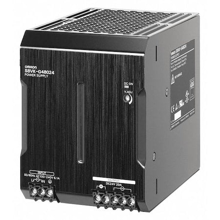 Omron S8VK-G48024 DC Power Supply, 100/240V AC, 24V DC, 480 W, 20 A, DIN Rail