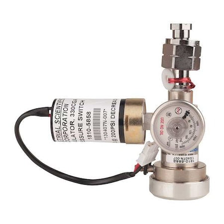 Industrial Scientific 18105858 Gas Cylinder Regulator, SS, CGA330,3lpm