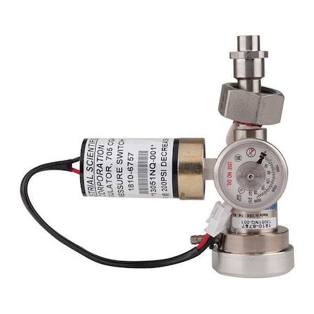 Industrial Scientific 18106757 Gas Cylinder Regulator, SS, CGA705,3lpm