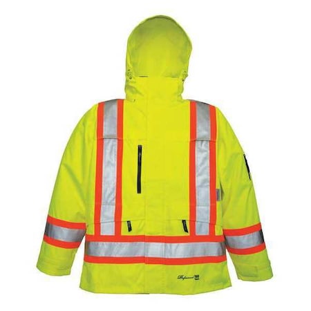 Viking 3930JG-XXL Rain Jacket with Detachable Hood, 300 Denier Trilobal Rip-Stop Polyester, Waterproof Breathable