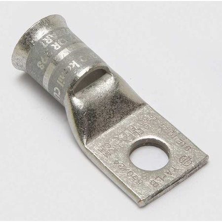 Burndy YA44LB One-Hole Compression Lug, 750 kcmil Max, 5/8 in Stud, Standard Barrel, Copper, White