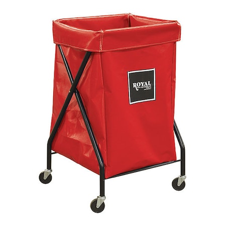 Royal Basket Trucks G06-RRX-XFA-3ONN X-Frame Cart, 6 Bu, Red Vinyl