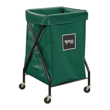 Royal Basket Trucks G06-EEX-XFA-3ONN X-Frame Cart, 6 Bu, Green Vinyl