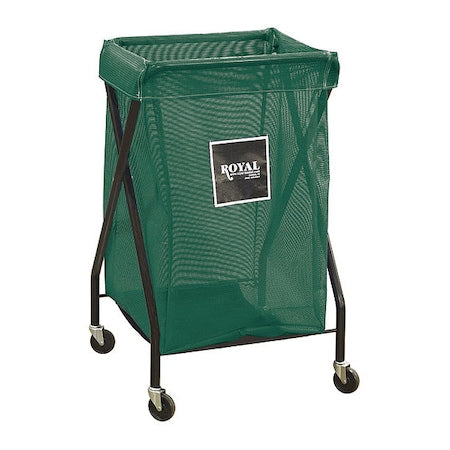 Royal Basket Trucks G06-EEX-XMA-3ONN X-Frame Cart, 6 Bu, Green Mesh