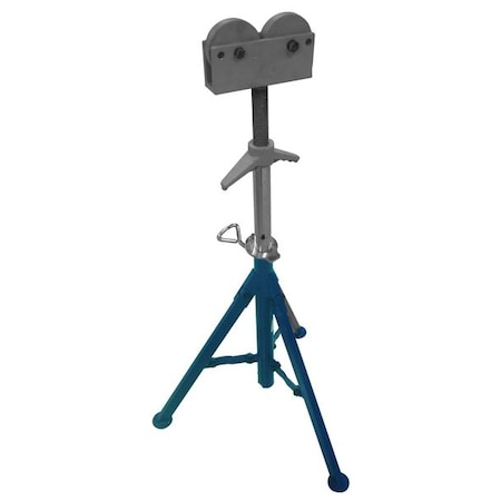Westward 22XP99 Roller Head Pipe Stand, Adjustable, 1/8 to 12 in