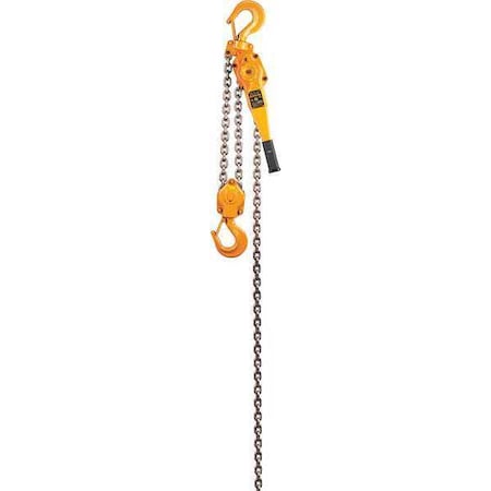 Harrington LB060-5 Lever Chain Hoist, 12,000 lb Load Capacity, 5 ft Hoist Lift, 1 31/32 in Hook Opening