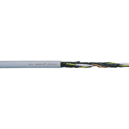 Chainflex CF77-UL-07-05-100 Control Cable, 18 AWG, 5 C, Gray, PUR, 1,000 V, 100 ft