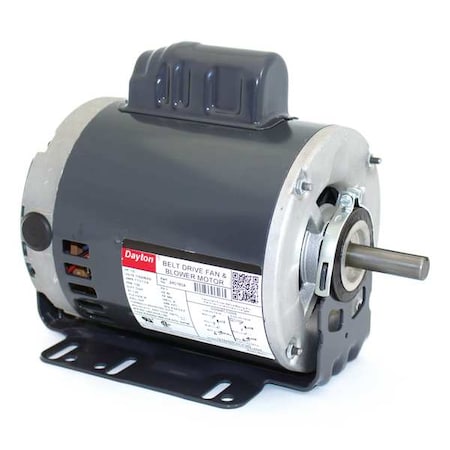 DAYTON 24C180 Capacitor-Start Belt Drive Motor, 1/2 HP, 115/208-230V AC Voltage, 56H Frame, 1,725 Nameplate RPM