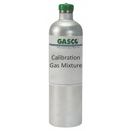 Gasco X02AI99CA340099 Calibration Gas, Air, Ammonia, 34 L, C-10 Connection, +/-5% Accuracy, 500 psi Max. Pressure