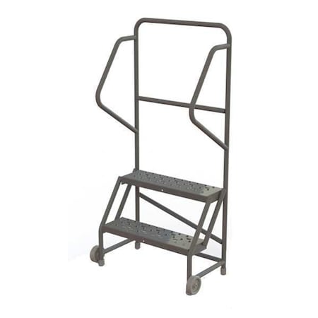 TRI-ARC KDTF102246 56 in H Steel Tilt and Roll Ladder, 2 Steps, 450 lb Load Capacity