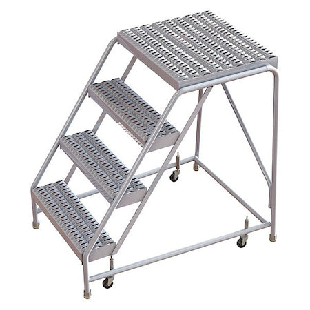 TRI-ARC WLAR004165-D4 40 in H Aluminum Rolling Ladder, 4 Steps, 350 lb Load Capacity