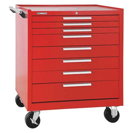 Kennedy 348XR K2000 Series Rolling Tool Cabinet, 8 Drawer, Red, Steel, 34 in W x 20 in D x 39 in H