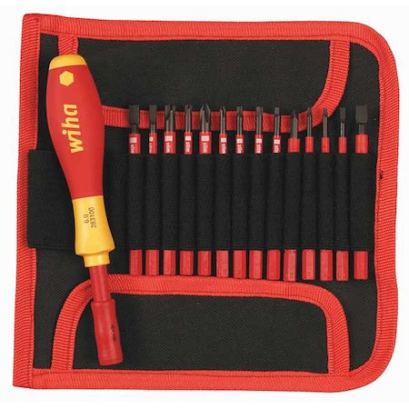 Wiha 28390 Slotted, Phillips, Xeno Terminal, TORX T8, Square Bit 2 3/4 in, Drive Size: 1/4 in
