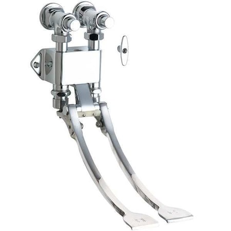 Chicago Faucet 834-EPABCP Pedal Box, 1/2 In.NPT, w/Extended Pedals