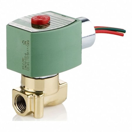 Asco 8263H003V1V 120/60 Solenoid Valve, 2-Way, 2-Position, Normally Closed, 3/8 in Pipe Size, 120V AC, High Flow, Brass