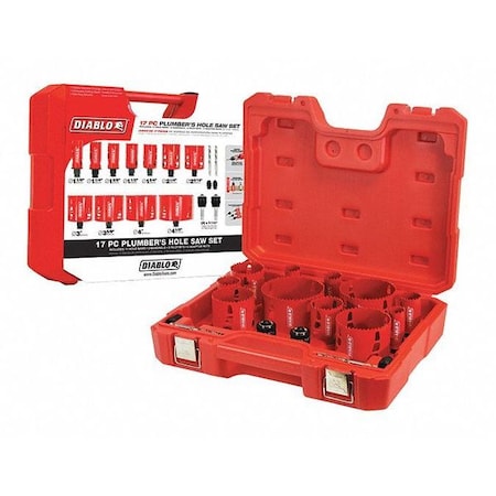 Diablo DHS17SPL Bi-Metal Plumbing Hole Saw Set, 17 pcs.
