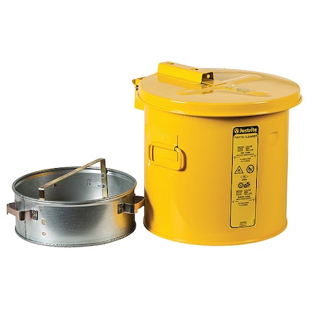 Justrite 27812 Wash Tank, Steel, 2 gal, Yellow