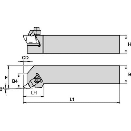 Widia 3638591 Thread Turning Toolholder, NSR163D