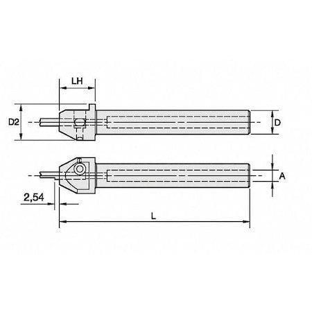 Widia ATBI5004 Boring and Grooving Bar Adapter, 1/2