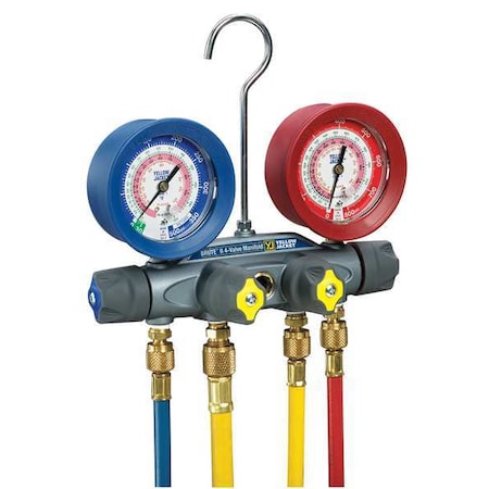 Yellow Jacket 46013 Manifold Gauge Set, 5 ft L, 3/8 in Gauge