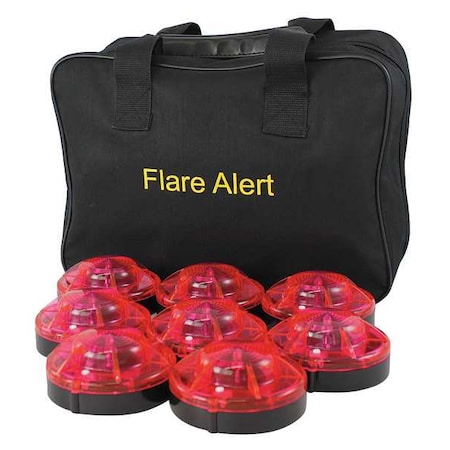 Flarealert B8RB2ONLY LED Road Flare Kit, Red, 120 FPM, Magnetic Base