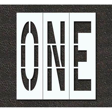 RAE STL-116-74809 Pavement Stencil, Message, One, 48 in Character Height, Highway Gothic Font, Polyethylene, Clear