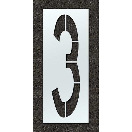 RAE STL-108-F1083 Airport Pavement Stencil, Number, 108 in Character Height, Highway Gothic Font, Polyethylene, Clear