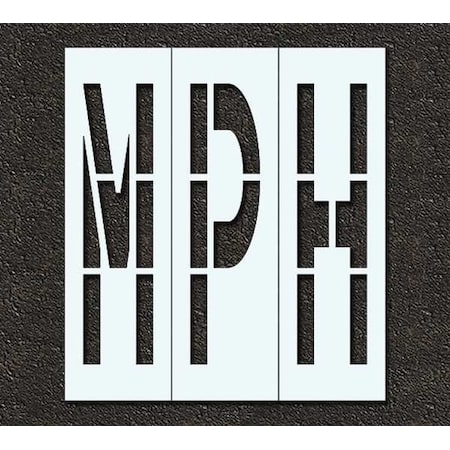 RAE STL-116-74837 Pavement Stencil, Message, Mph, 48 in Character Height, Highway Gothic Font, Polyethylene, Clear