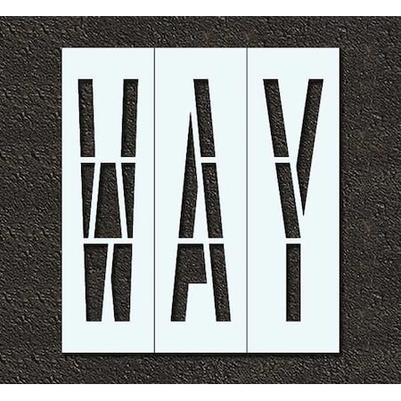 RAE STL-116-74810 Pavement Stencil, Message, Way, 48 in Character Height, Highway Gothic Font, Polyethylene, Clear