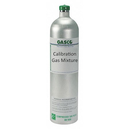 Gasco X02NI99CP583LD7 Calibration Gas, Ammonia, Nitrogen, 58 L, C-10 Connection, +/-5% Accuracy, 500 psi Max. Pressure