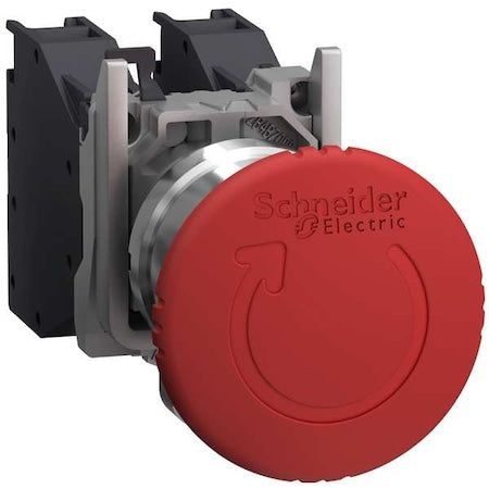 Schneider Electric XB4BS8445GEX Emergency Stop Push Button, 22 mm, 1NO/1NC, Red