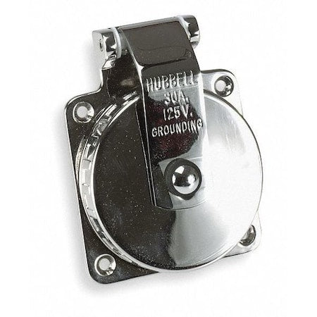 Hubbell Wiring Device-Kellems HBL303SS Flanged Locking Inlet, 30 A, 125V AC, Single Phase, 2 Pole, Flush Mount, Screw
