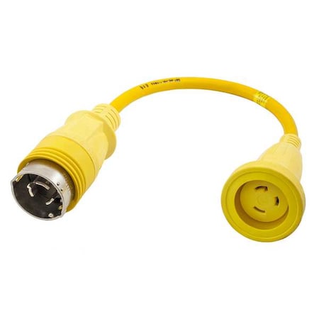 Hubbell Wiring Device-Kellems HBL61CM55 Power Strip, Marine, Molded, Straight, L5-30R, L5-50P/CS6361C, 2.1 ft., Yellow