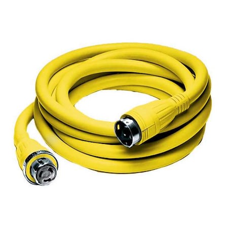 Hubbell Wiring Device-Kellems HBL61CM42 STOW Shore Power Cable, 6 AWG, 6/4, Yellow, PVC, NEMA L14-50P/CS6365C, 25 ft