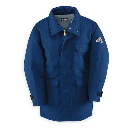 Bulwark JLP8NV LN L FR Jacket, 34 cal/sq cm, L, 7 oz Excel FR(TM) ComforTouch(R), Snaps, Zipper Closure