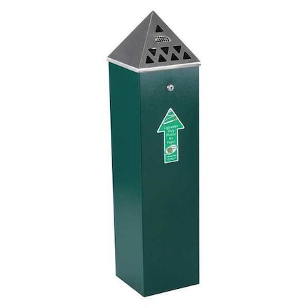 Smokers Oasis TBH03 Cigarette Receptacle, Green, 1.75 gal