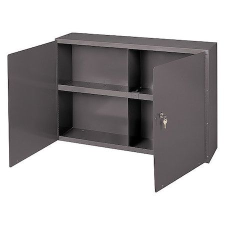 Durham MFG 343-95 Shelving Storage Cabinet, 22-1/4 in H, 33-3/4 in W, 8-1/2 in D, Swing, Keyed, Gray, 1 Shelves