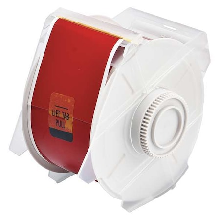 Brady 76624 Label Tape Cartridge, Red, Labels/Roll: Continuous