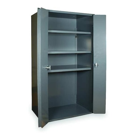 Durham MFG 3950-3S-95 Shelving Storage Cabinet, 72 in H, 36 in W, 18 in D, Swing, Padlock Hasp, Gray, 3 Shelves, 0 Drawers