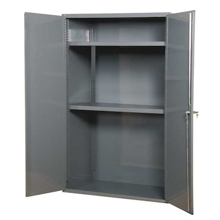 Durham MFG 3500-95 Shelving Storage Cabinet, 84 in H, 36 in W, 24 in D, Swing, Keyed, Gray, 2 Shelves, 0 Drawers