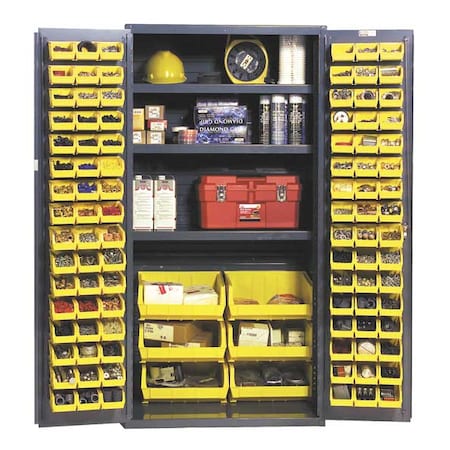 Durham MFG 3501-BDLP-102-3S-95 Extra-Heavy Duty Bin Cabinet, 36 in W, 72 in H, 24