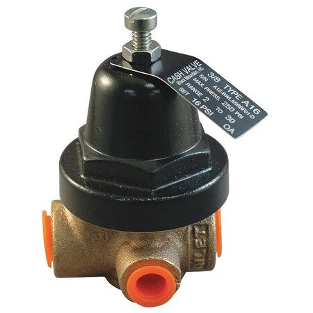 Cash Valve A16-BWLASBBF01-D1-0016 Pressure Regulator, 3/8 In, 2 to 30 psi
