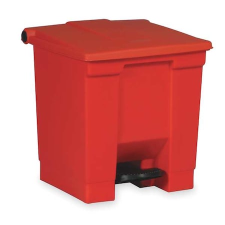 Rubbermaid Commercial FG614400RED Step-On Containers 12 gal Rectangular Step-On Can, Red, Foot Pedal, Plastic, 15 3/4 in