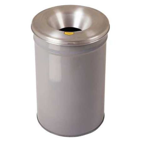 Justrite 26630G Cease-Fire 30 gal Round Indoor Metal Can, Gray, None, Steel, Not Applicable