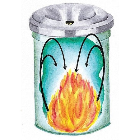Justrite 26630K Cease-Fire 30 gal Round Indoor Metal Can, Black, None, Steel, Not Applicable