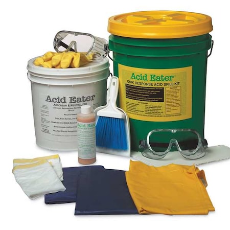 Acid Eater 1006-001 Battery Acid Spill Kit, 2 Gallon Volume Absorbed per Kit, Granular Form