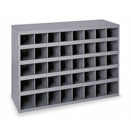 Durham MFG 359-95 Pigeonhole Bin Unit, 33.75 in W x 12 in D x 23.875 in H, 40 Compartments, Gray, Steel
