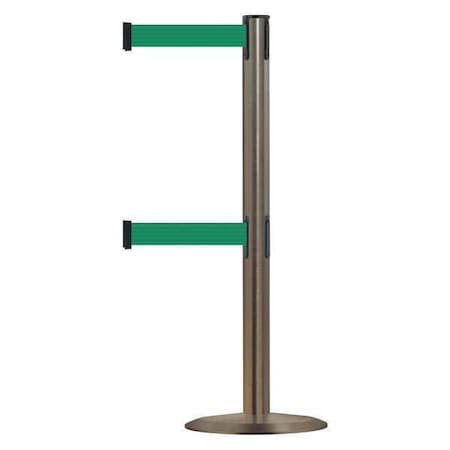 Tensabarrier 889T2U-3S-3S-STD-NO-G6X-C Barrier Post with Belt, 7 1/2 ft Length, 38 in Post Height, No Legend